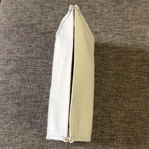 Dior Beauty Pouch Makeup Bag Light Grey Medium Canvas Authentic - Picture 10 of 15